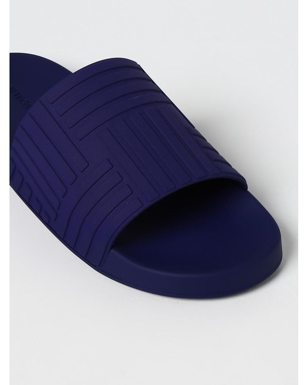 Bottega Veneta Blue Rubber Slides for men
