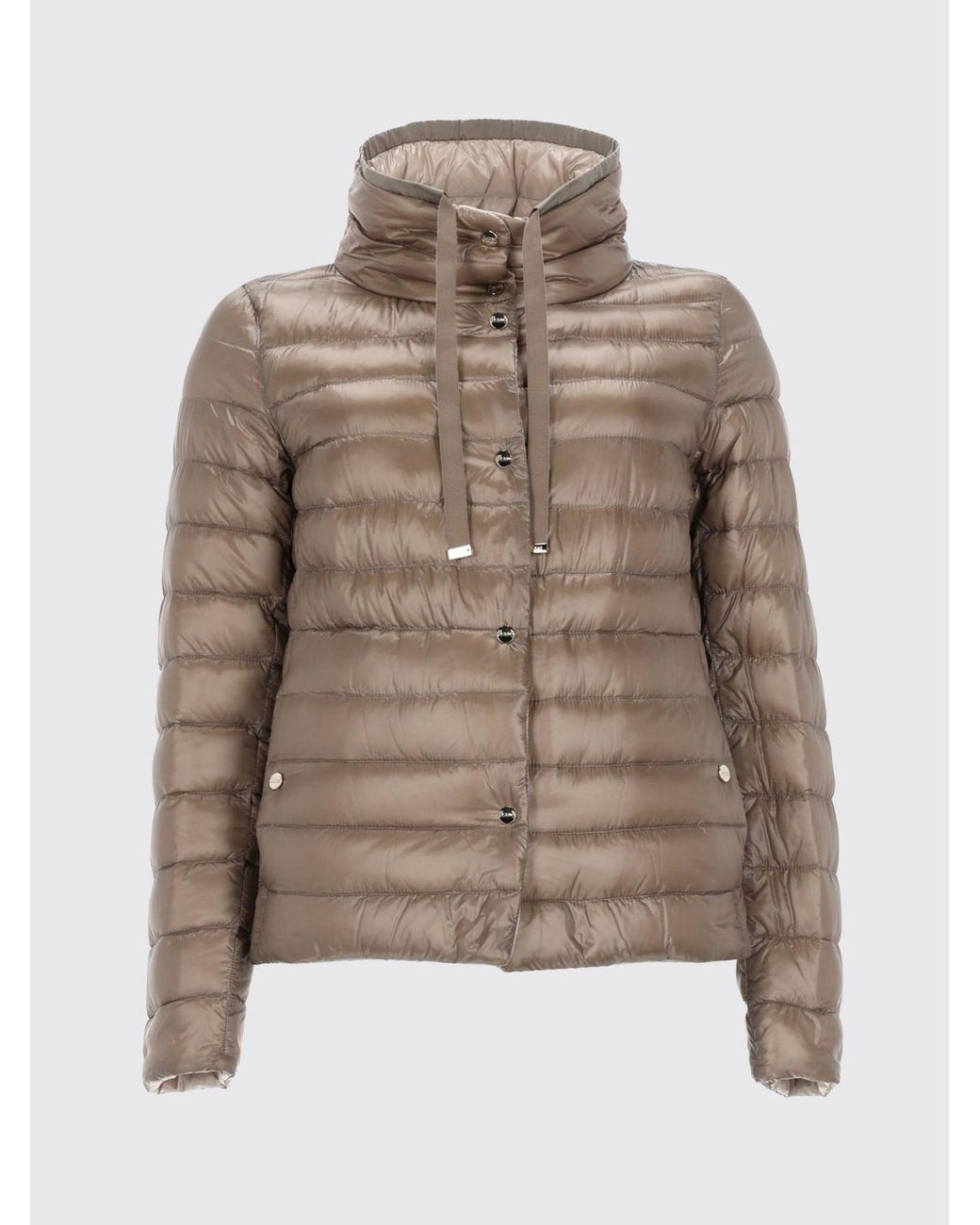 Herno Brown Short Reversible Quilted Ultra-Light Nylon Down Jacket