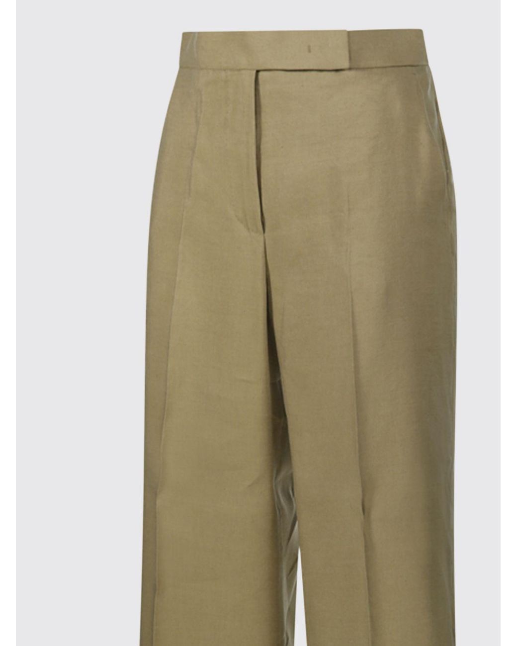 Max Mara Natural High-Waisted Straight Leg Trousers