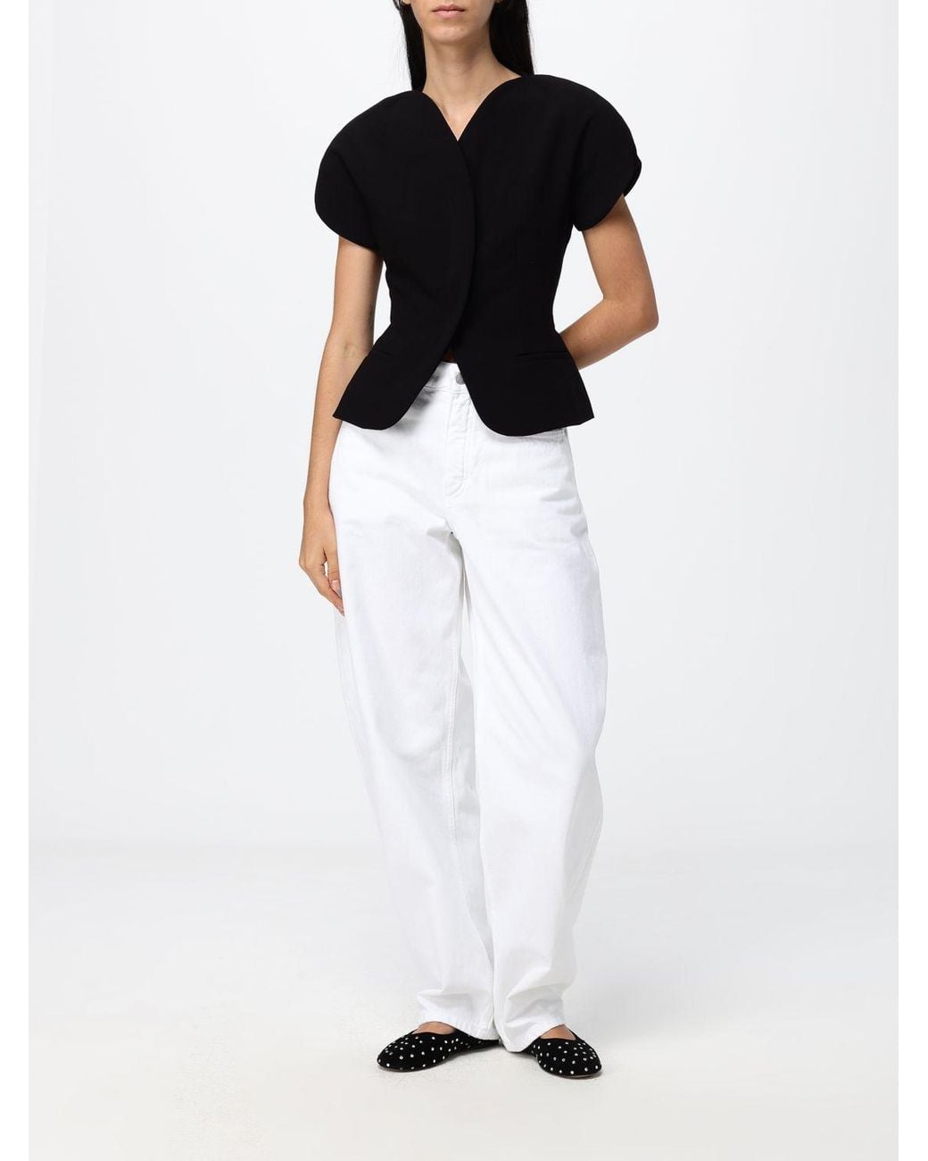 Jacquemus Black Slim Fit Cropped Blazer With Puff Sleeves