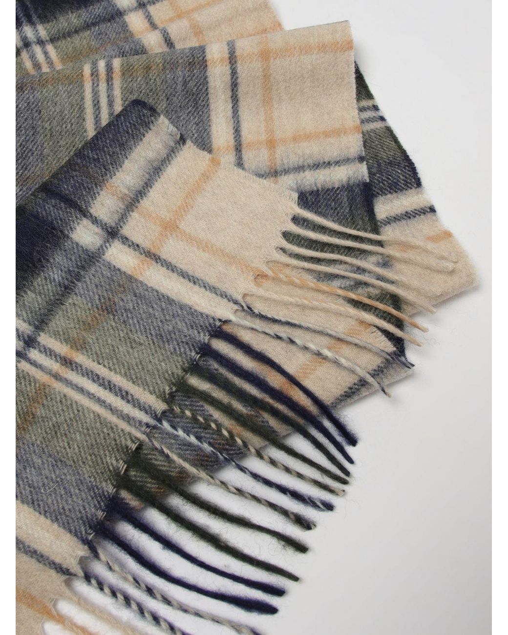 Barbour Gray Tartan Pattern Scarf for men