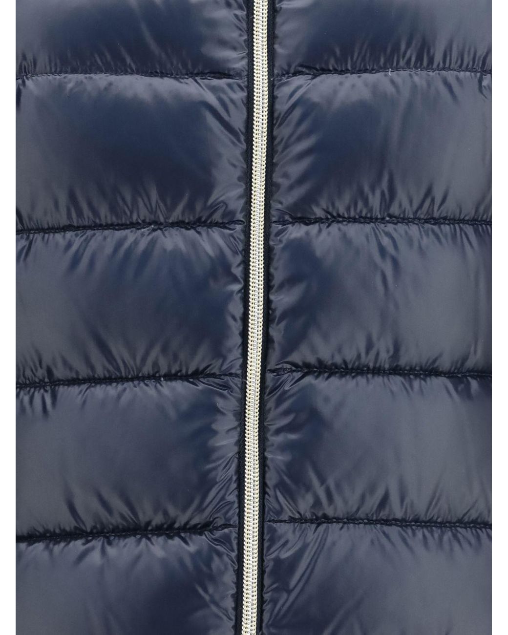Herno Blue Slim Fit Waterproof Nylon Down Jacket With Hood And Metal Zip