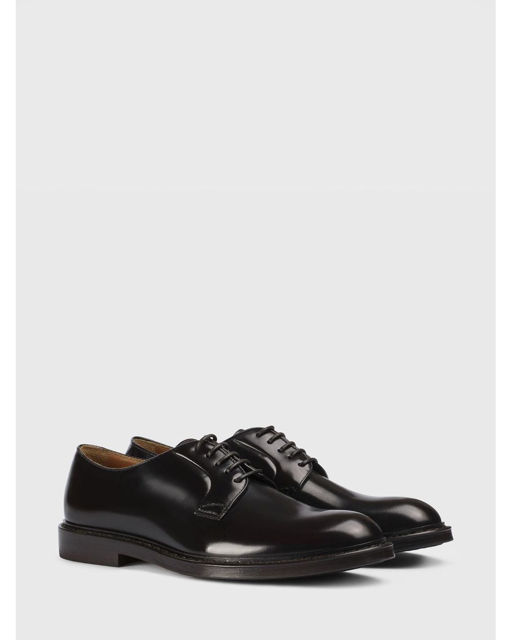Doucal's White Brushed Leather Derby Shoes for men