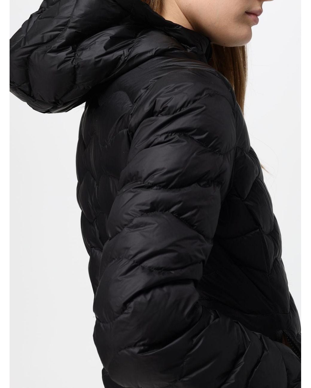 Blauer Black Camelia Slim Fit Short Down Jacket With Shearling Hood