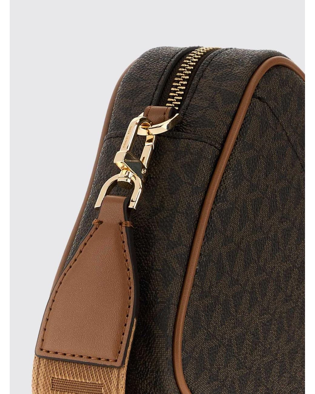 Michael Kors Brown Bev Monogram Coated Canvas Crossbody Bag
