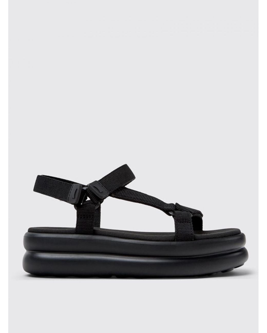 Camper Black Pelotas Platform Sandals