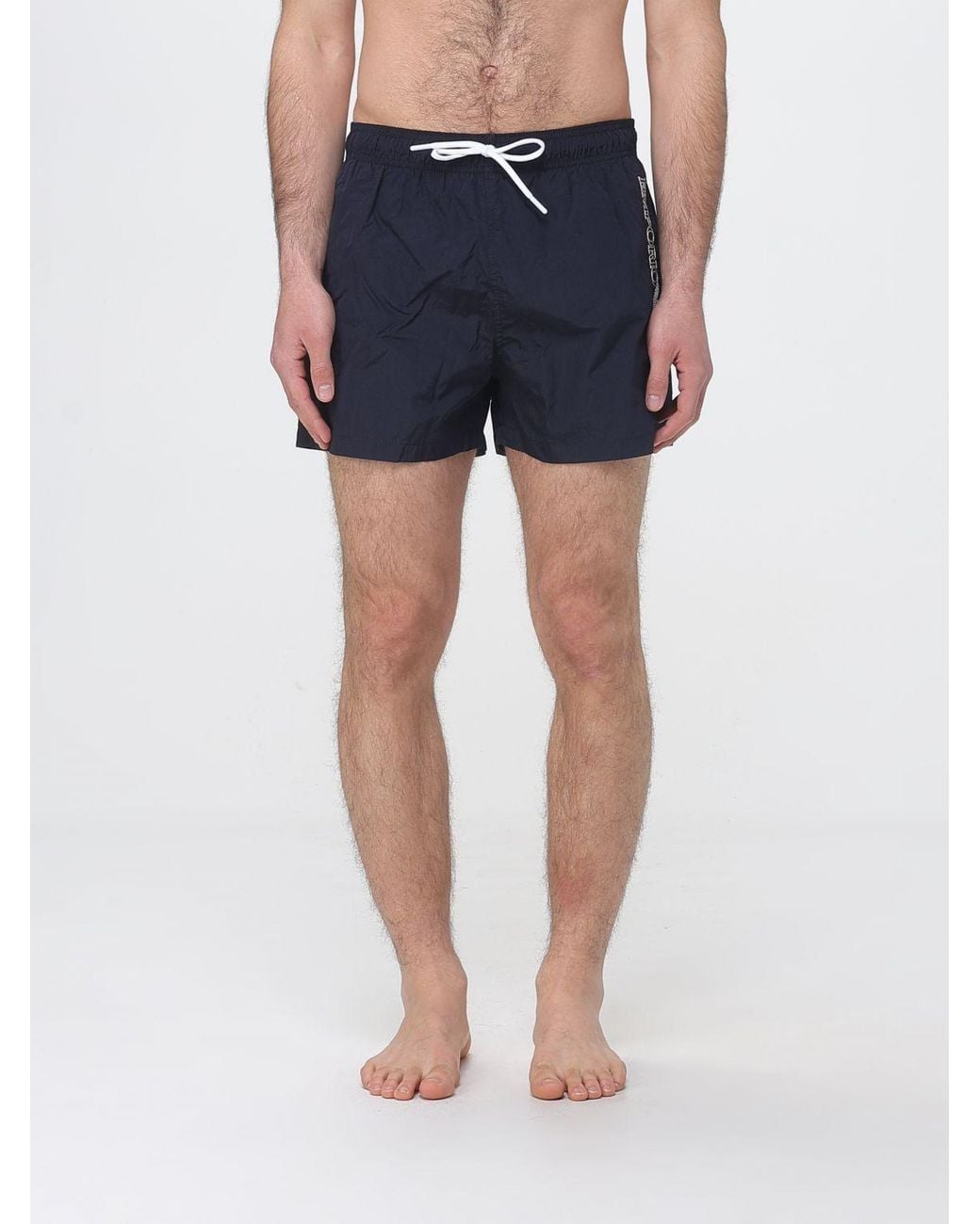 Emporio Armani Blue Nylon Boxer Swimsuit With Logo for men