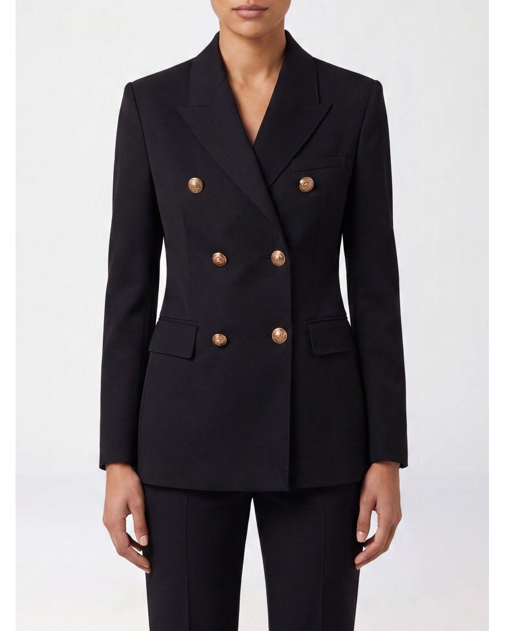Golden Goose Deluxe Brand Blue Double-Breasted Virgin Wool Blazer With Metal Buttons