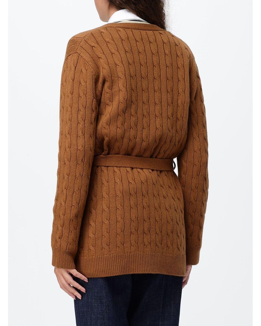 Valentino Garavani Brown Belted Cardigan
