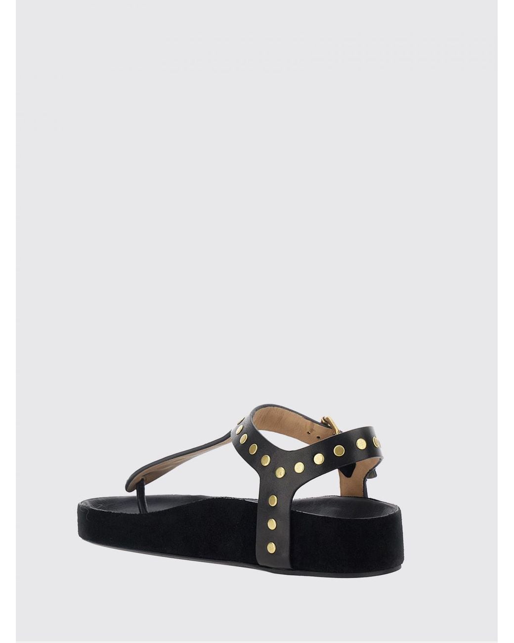 Isabel Marant White Studded Calf Leather Thong Sandals