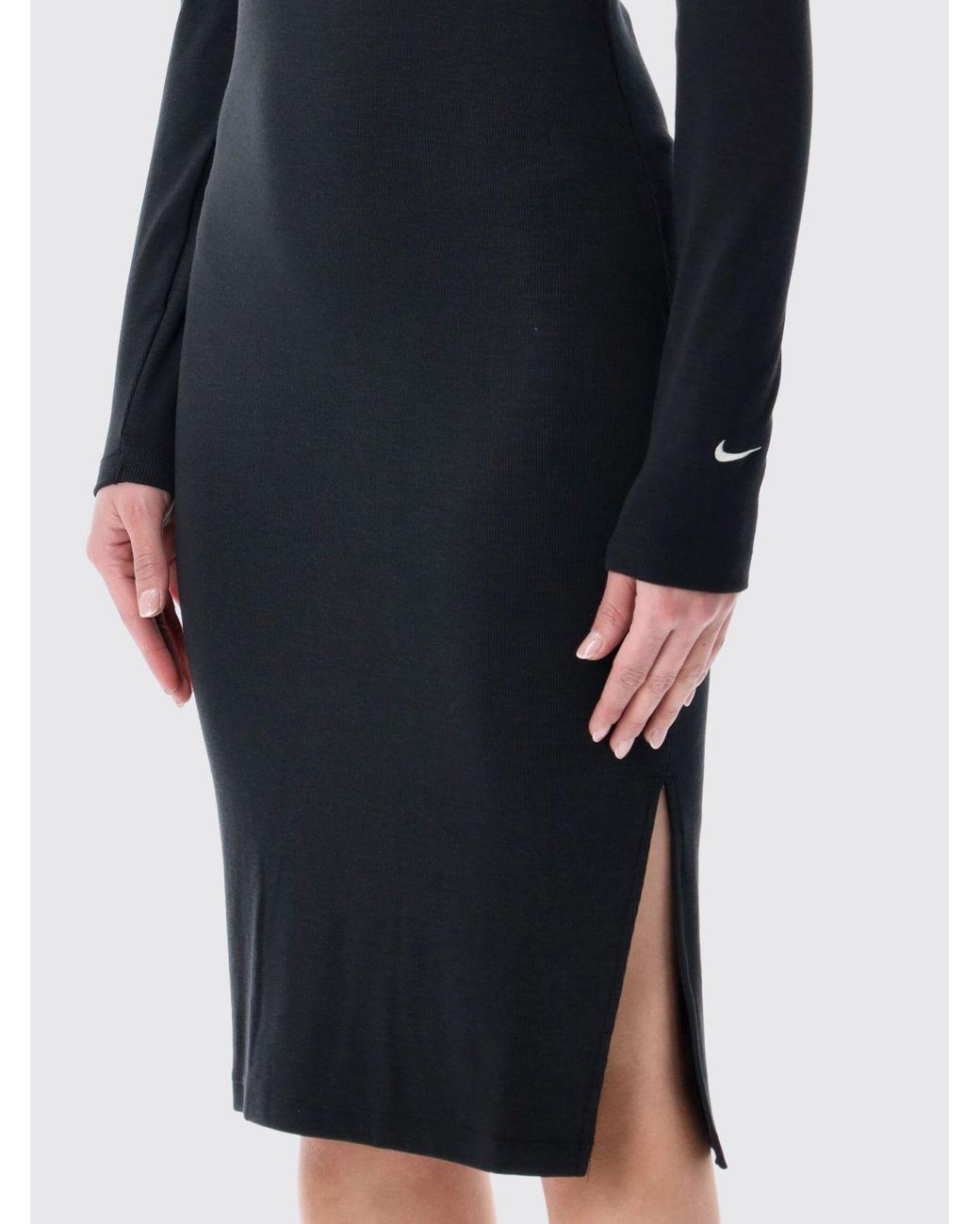 Nike Black Technical Fabric Dress With Logo