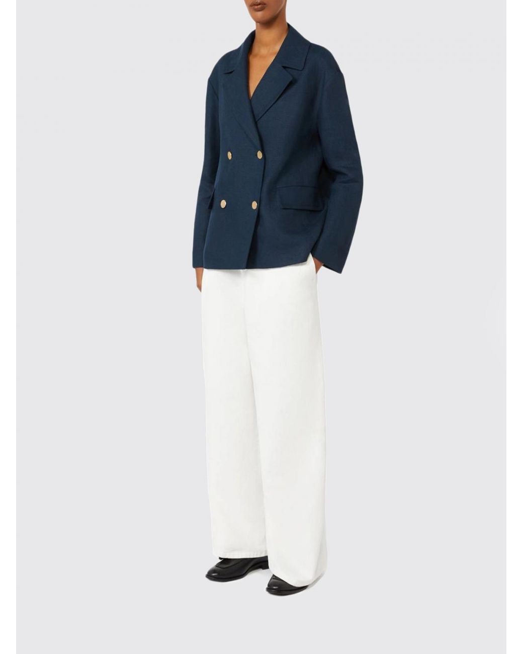 Max Mara White Palazzo Trousers