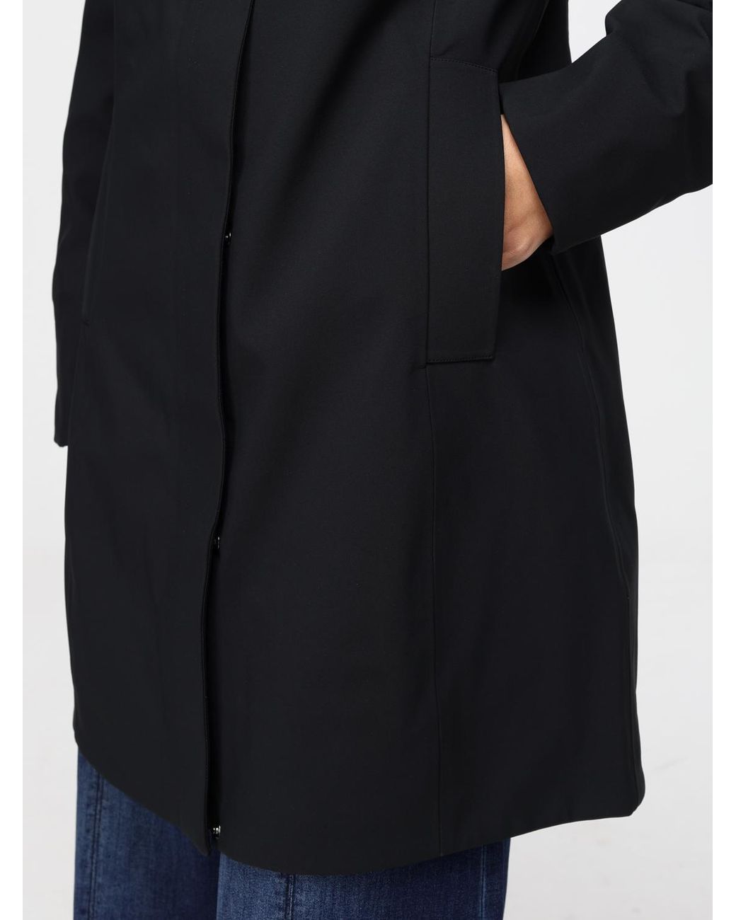 Save The Duck Blue Knee-Length Polyester Parka With Padded Hood