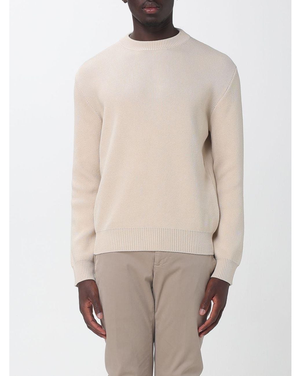 Golden Goose Deluxe Brand Natural Organic Cotton Crewneck Jumper With Back Logo for men