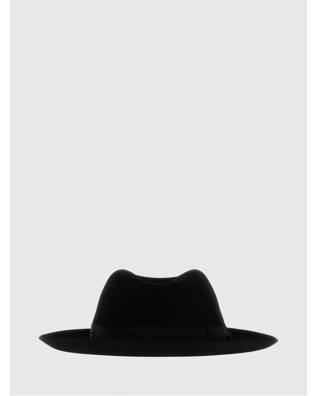 Borsalino White Medium-Brim Wool Felt Panama Hat for men