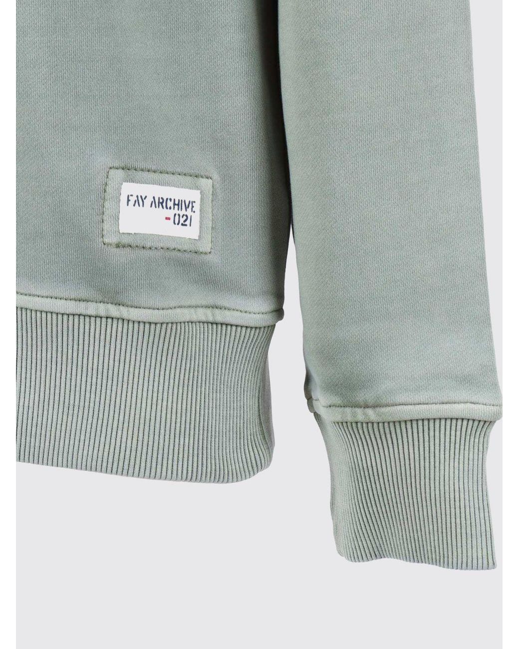 Fay Gray Cotton Crew Neck Sweatshirt for men