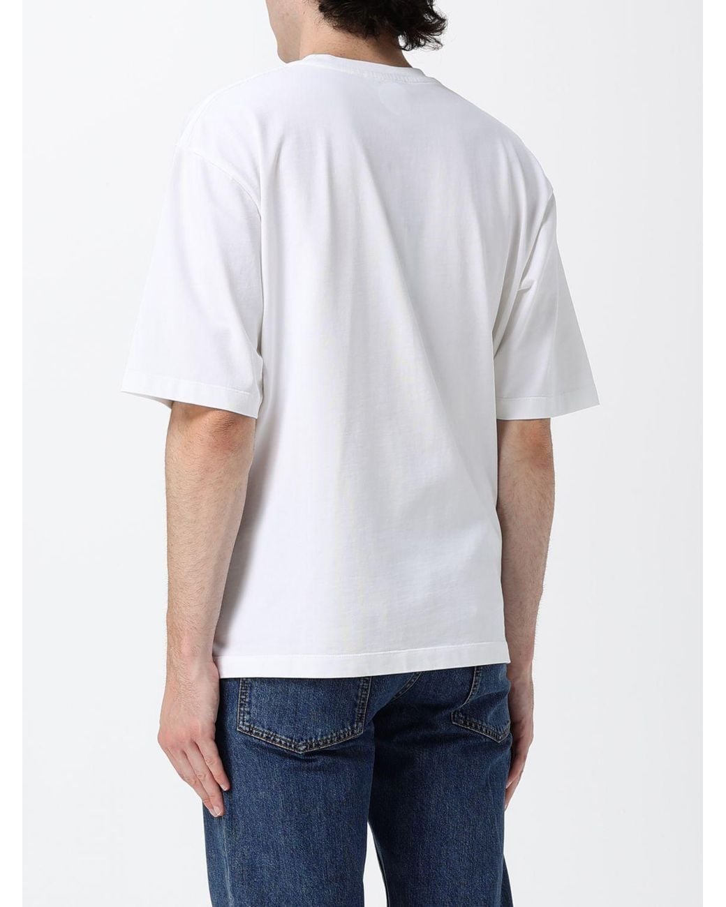 DSquared² White Drop-Shoulder Cotton T-Shirt With Contrast Logo for men