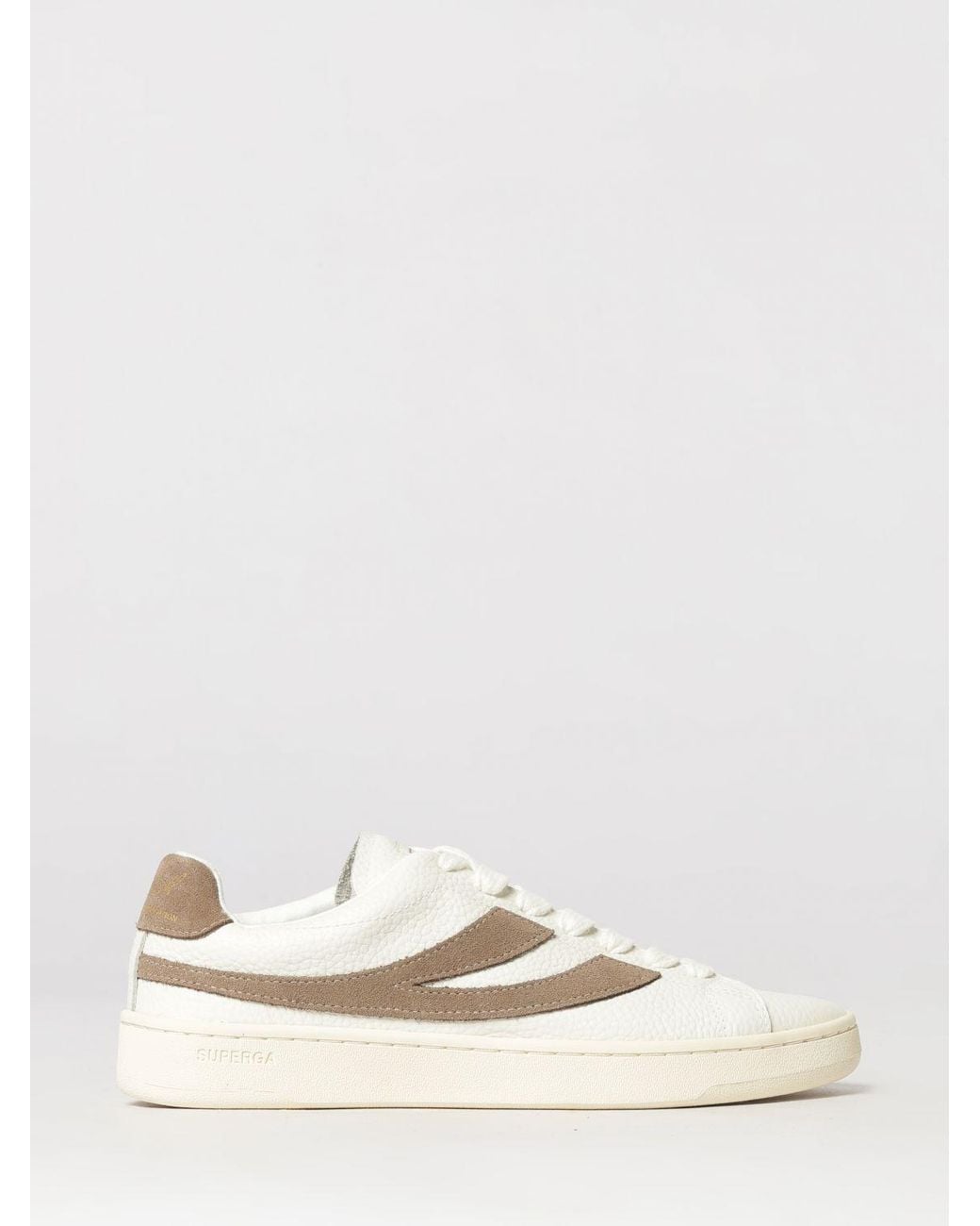 Superga Natural 1960 Capri Low Top Leather And Suede Trainers With Embossed Logo for men