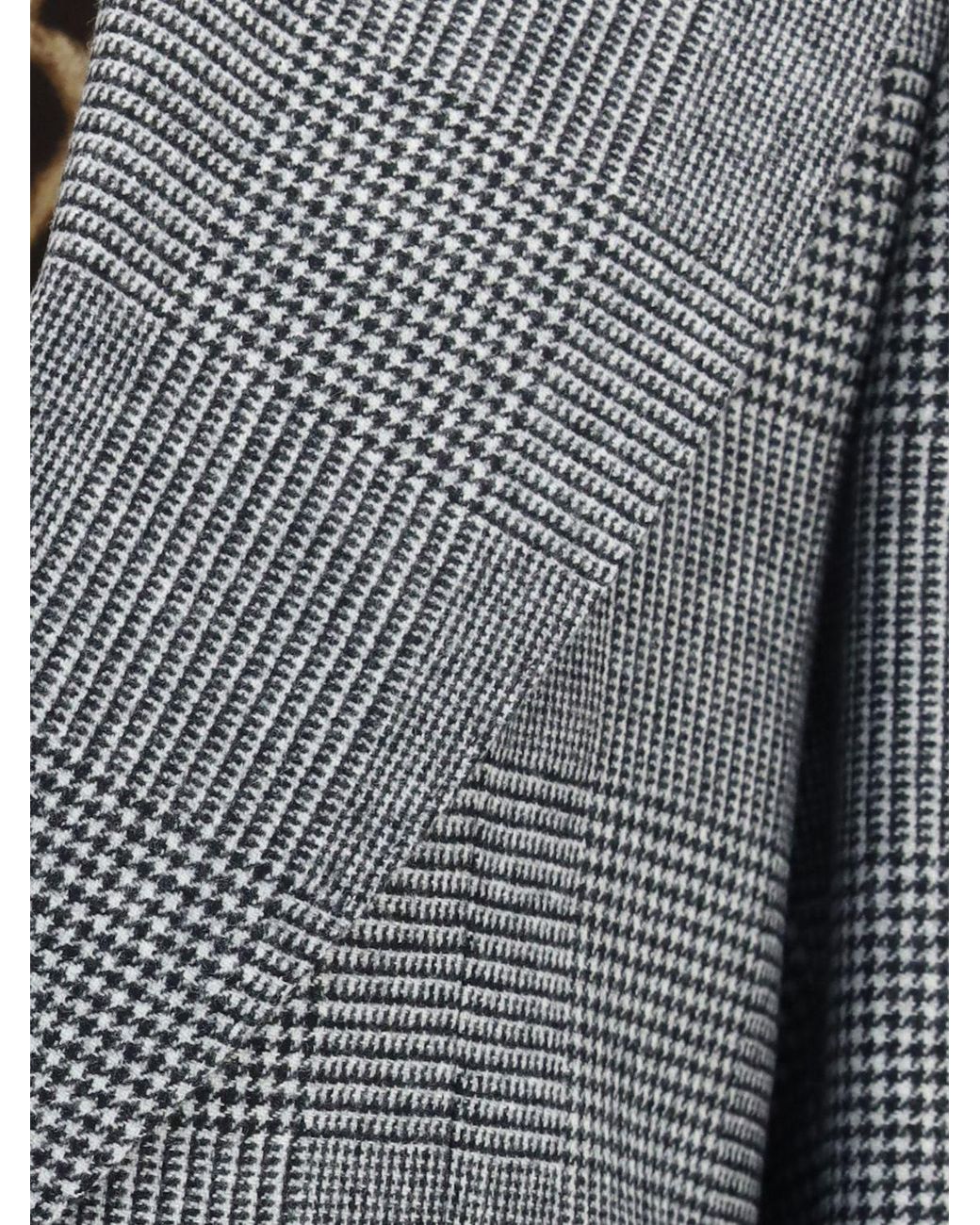 Dolce & Gabbana Gray Dolce &Amp Gabbana Cropped Houndstooth Wool Blazer With Peak Lapels