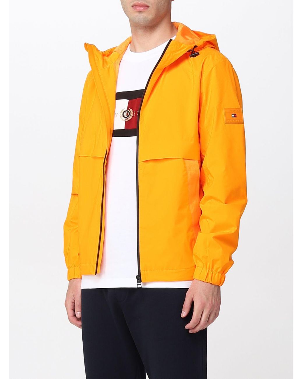 orange tommy hilfiger jacket