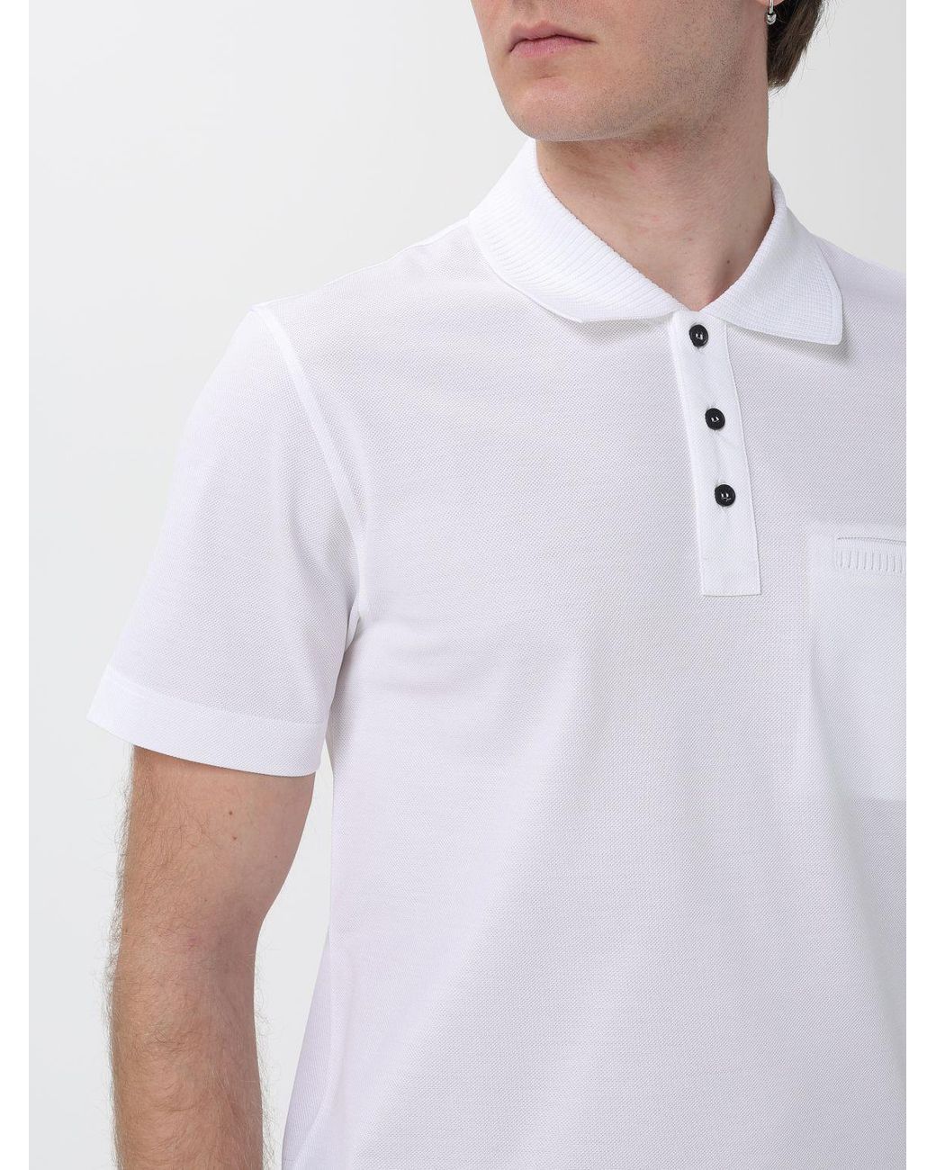 Ferragamo White Cotton Polo for men