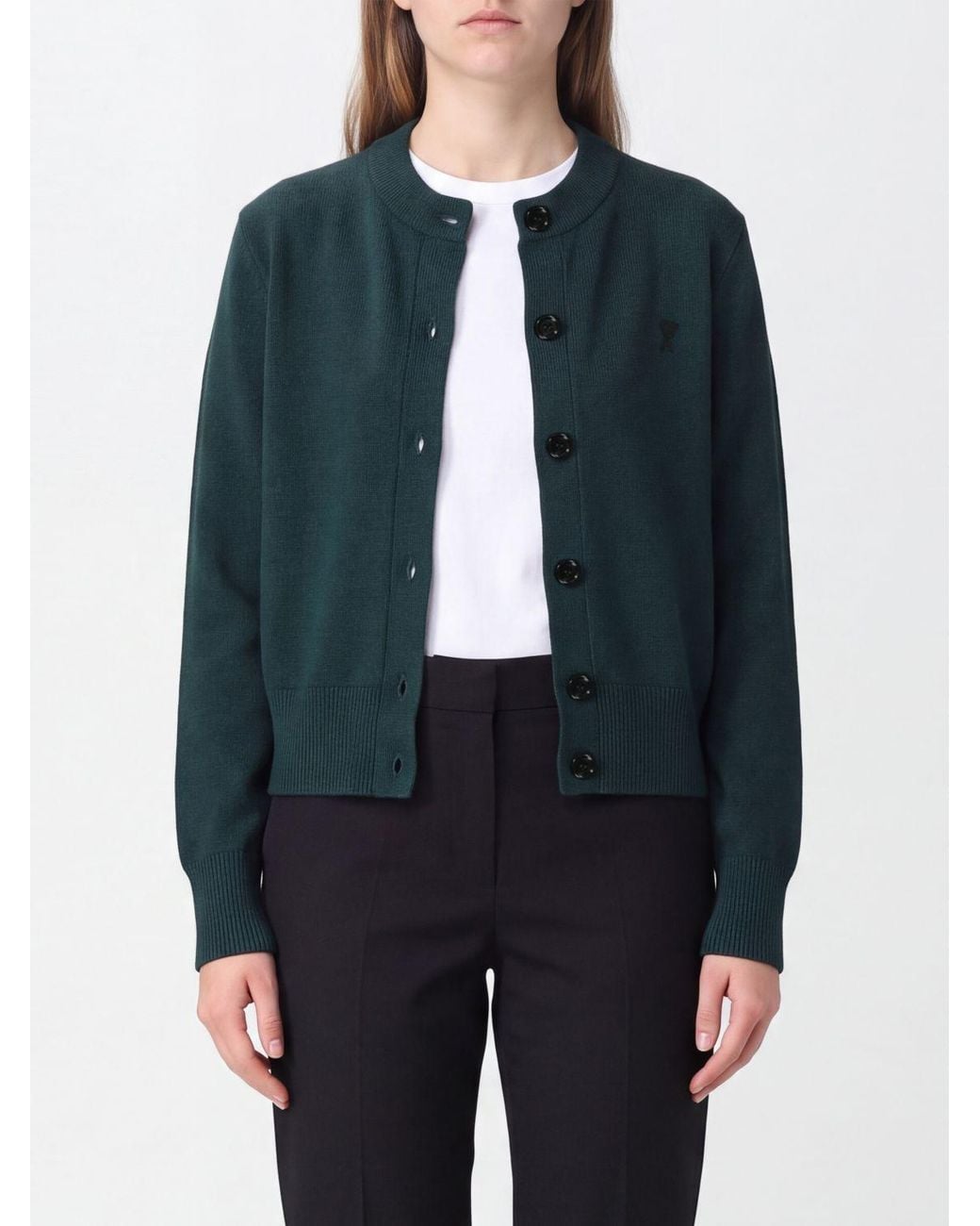 AMI Blue Crewneck Cardigan