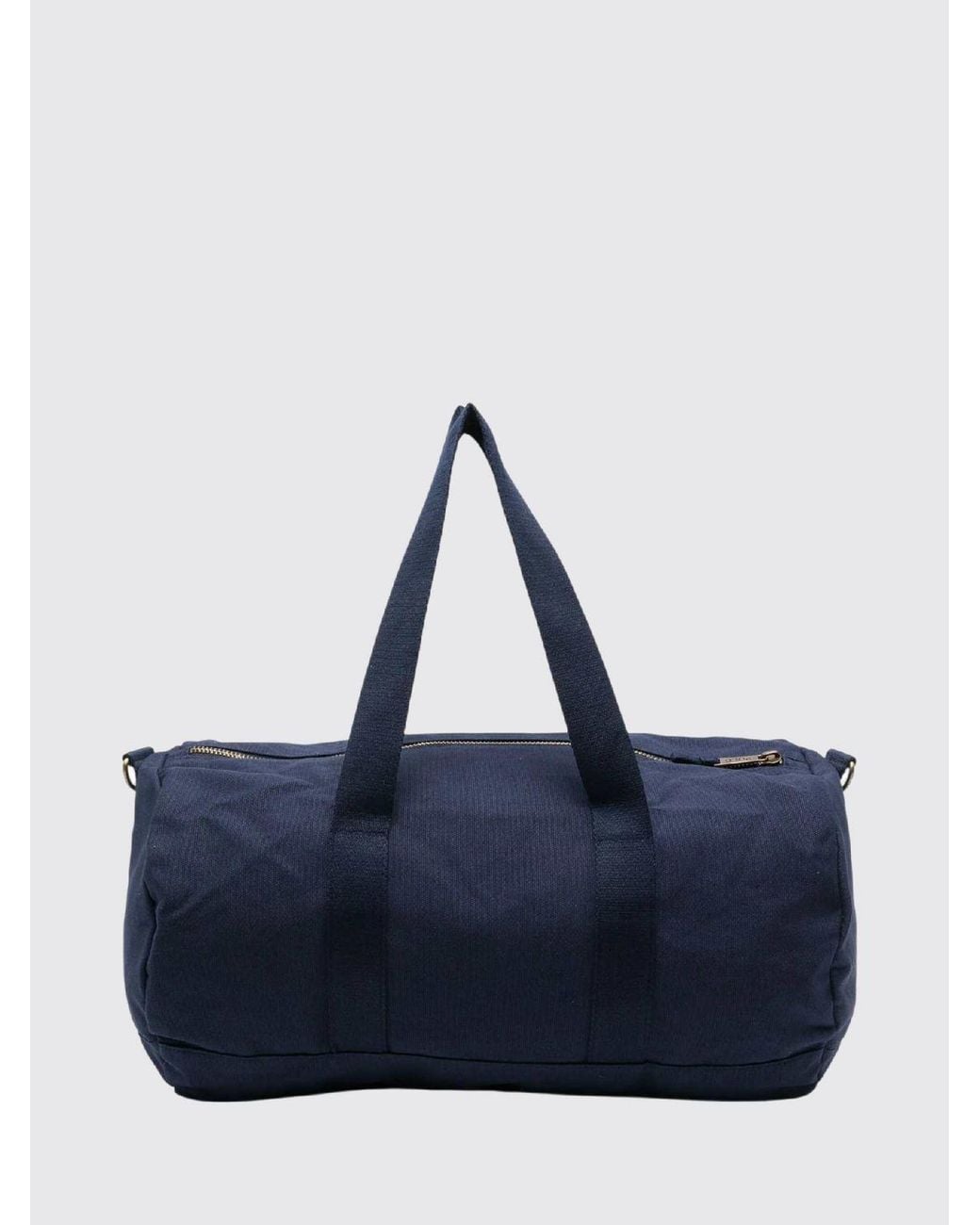 Polo Ralph Lauren Blue Cotton Canvas Duffle Bag With Embroidered Pony Logo