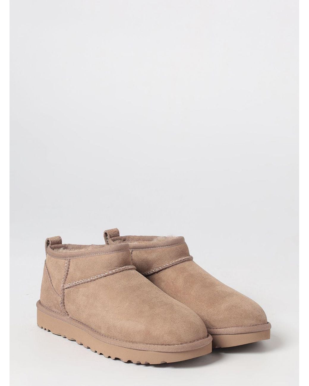 Ugg Natural Classic Ultra Mini Waterproof Suede Platform Ankle Boots