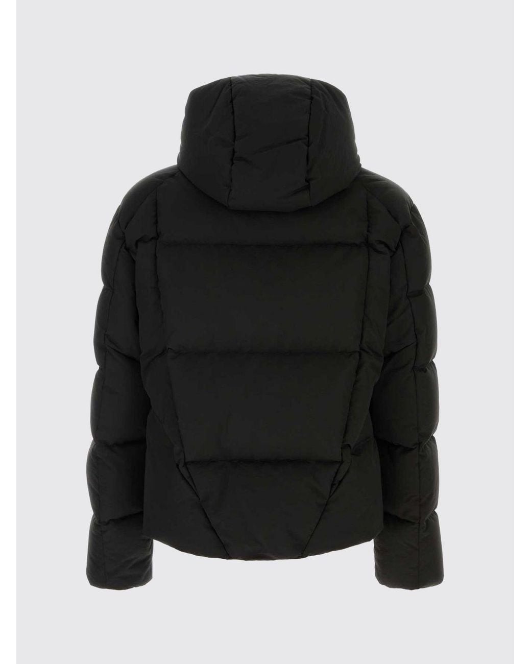 Off-White c/o Virgil Abloh Black Short Quilted Nylon Puffer Jacket With Hood And Contrasting Logo for men