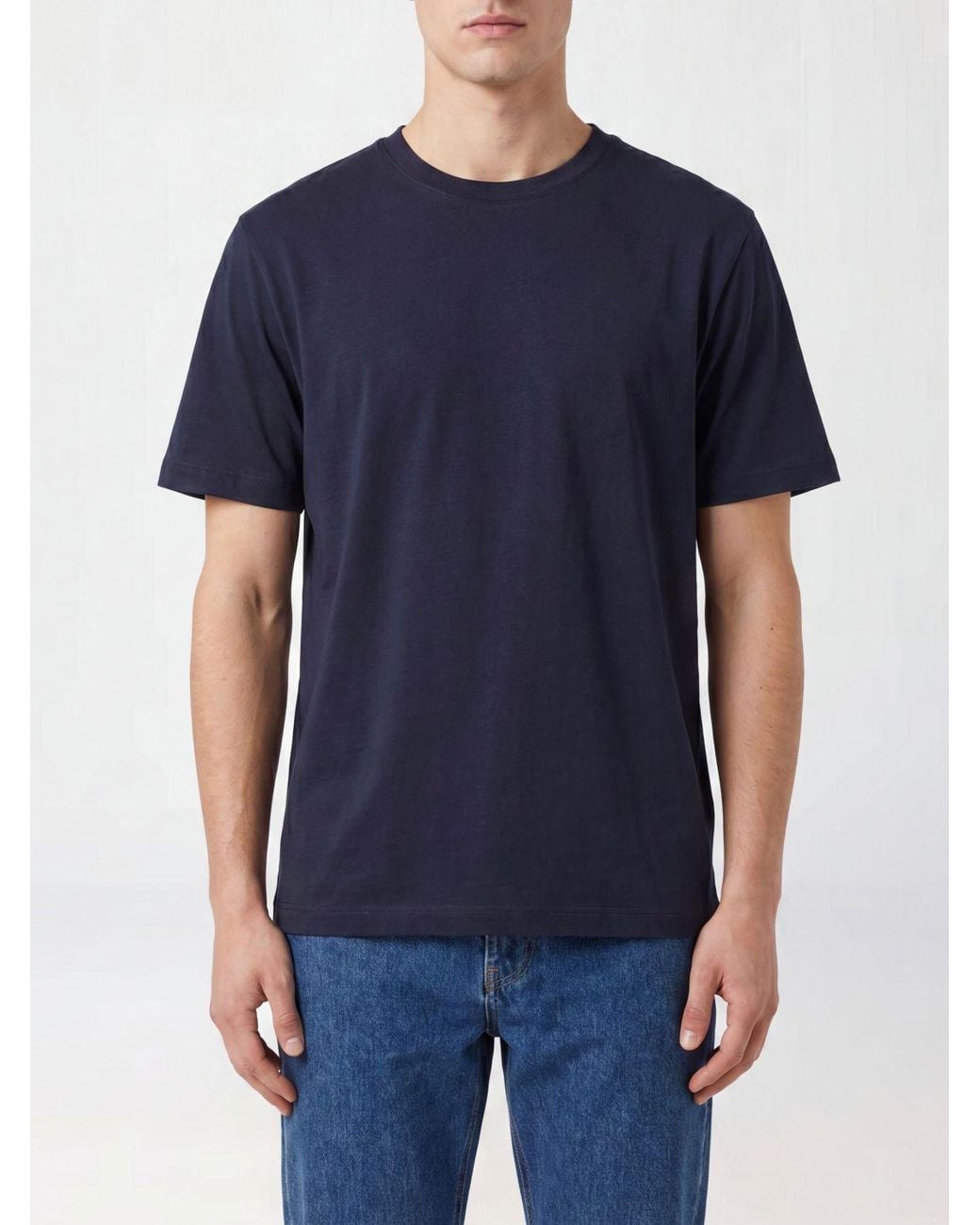 Circolo 1901 Blue Short-Sleeved Stretch Cotton Jersey Crewneck T-Shirt for men