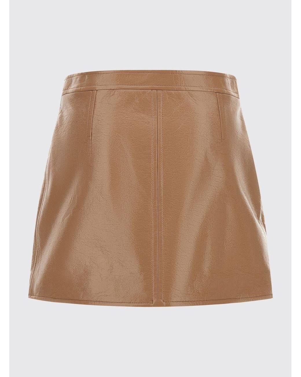 Courreges White CourrÈ Ges Embroidered Logo Coated Cotton Pencil Mini Skirt