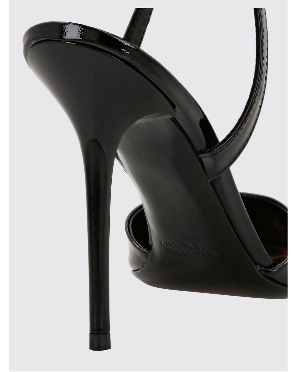 Philipp Plein Black Patent Leather Slingback Pumps With Skull And Stiletto Heel