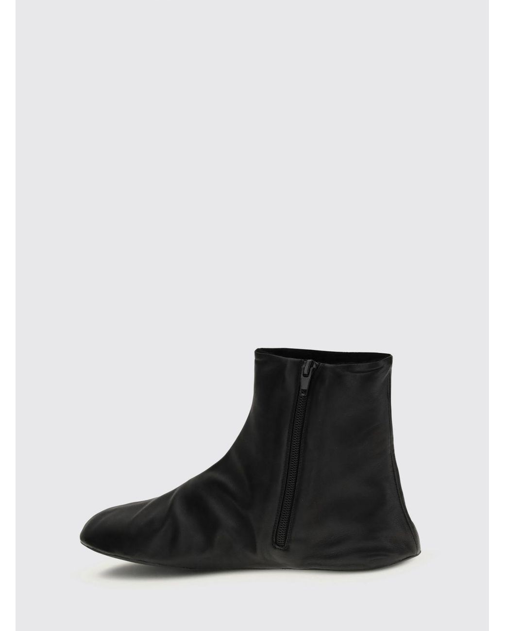 The Row Black Stella Leather Ankle Boots