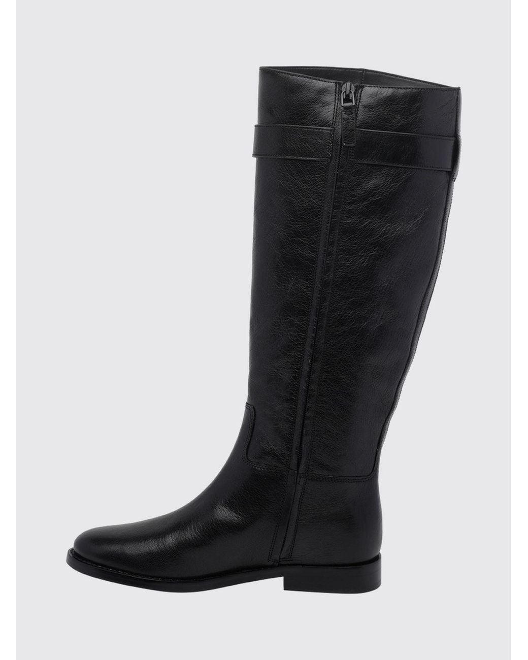Tory Burch Black Double T Knee-High Western Boots