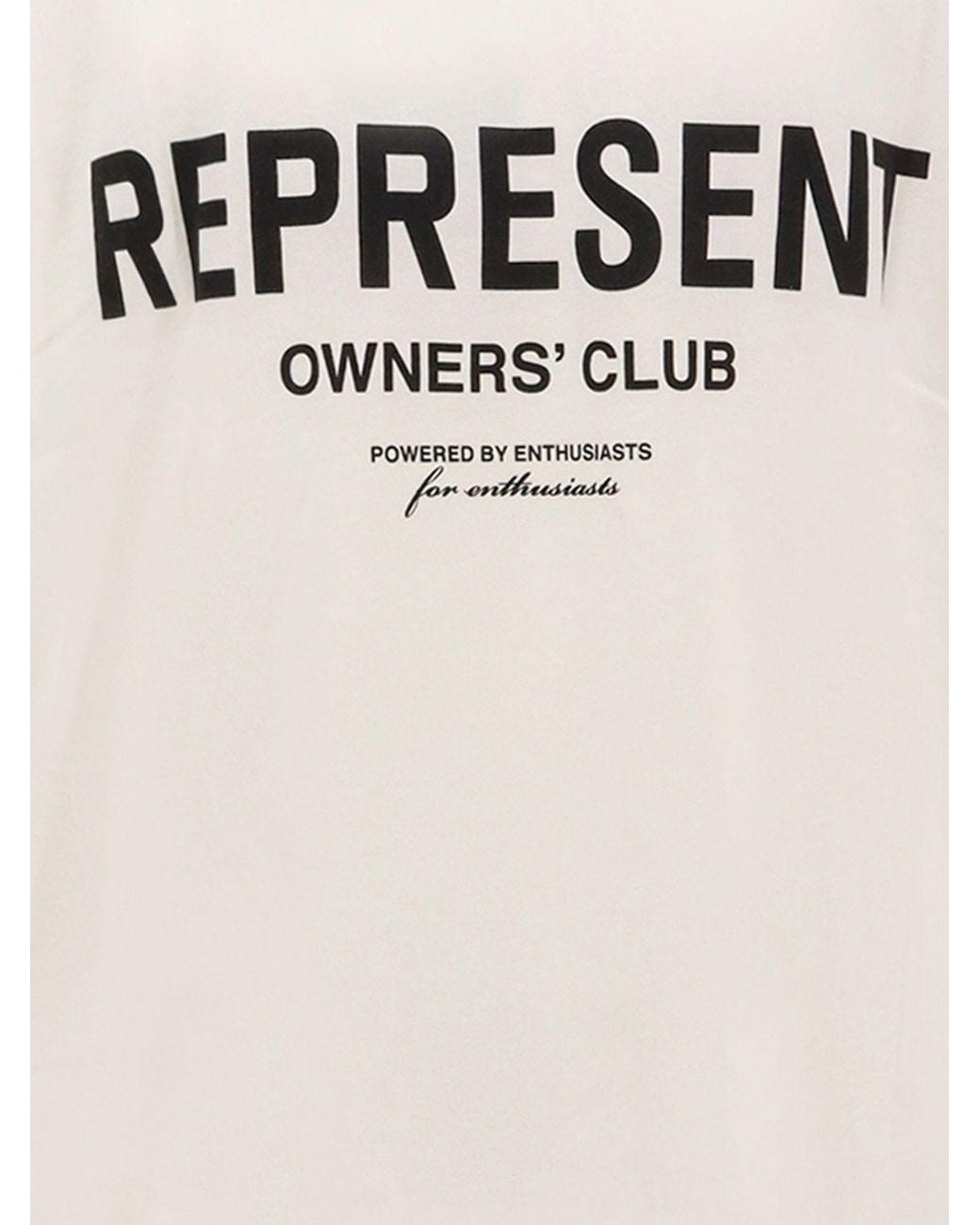 Represent White Crew Neck Cotton T-Shirt With Contrast Logo for men