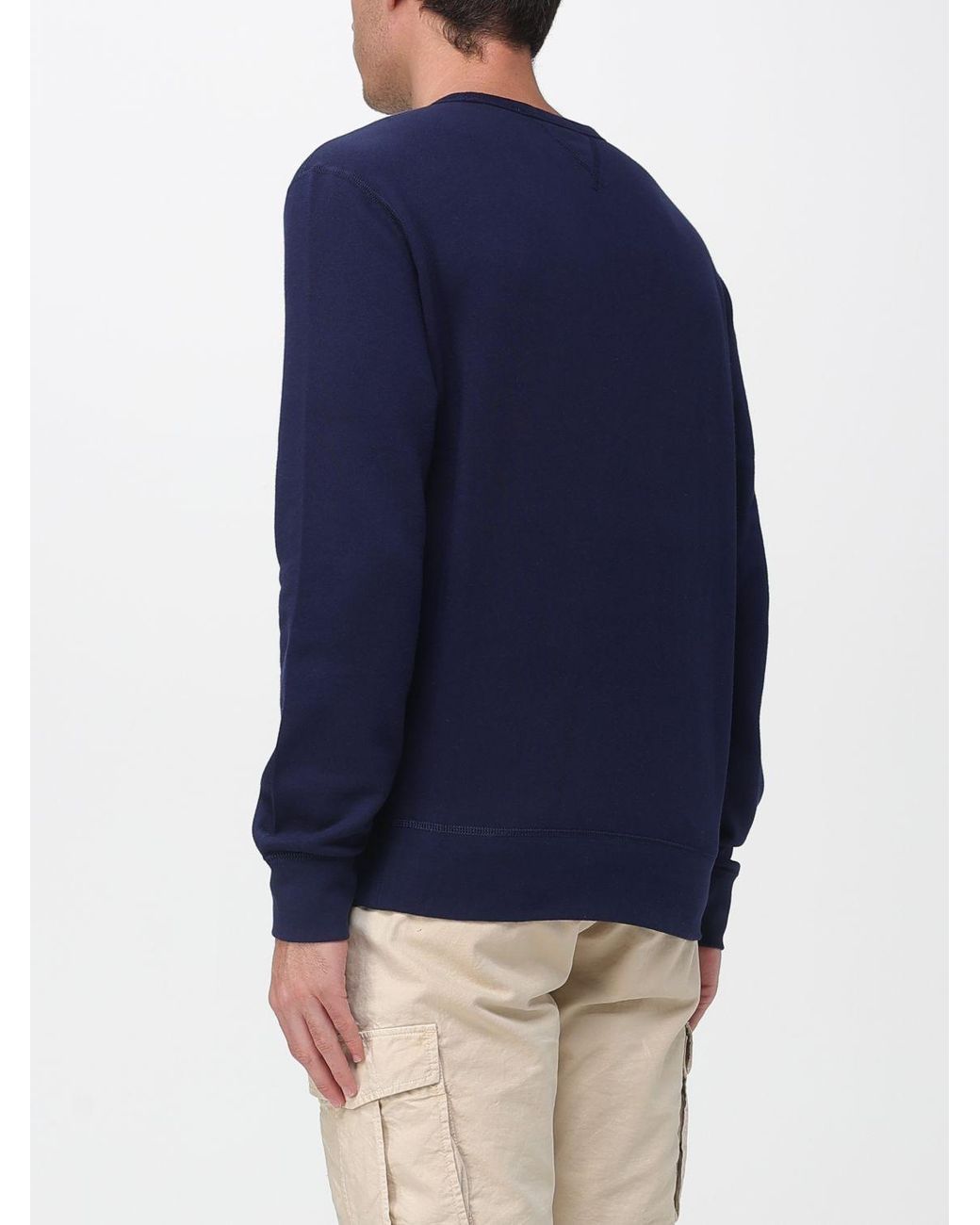 Polo Ralph Lauren Blue Cotton Crew-Neck Sweatshirt With Pony Logo for men