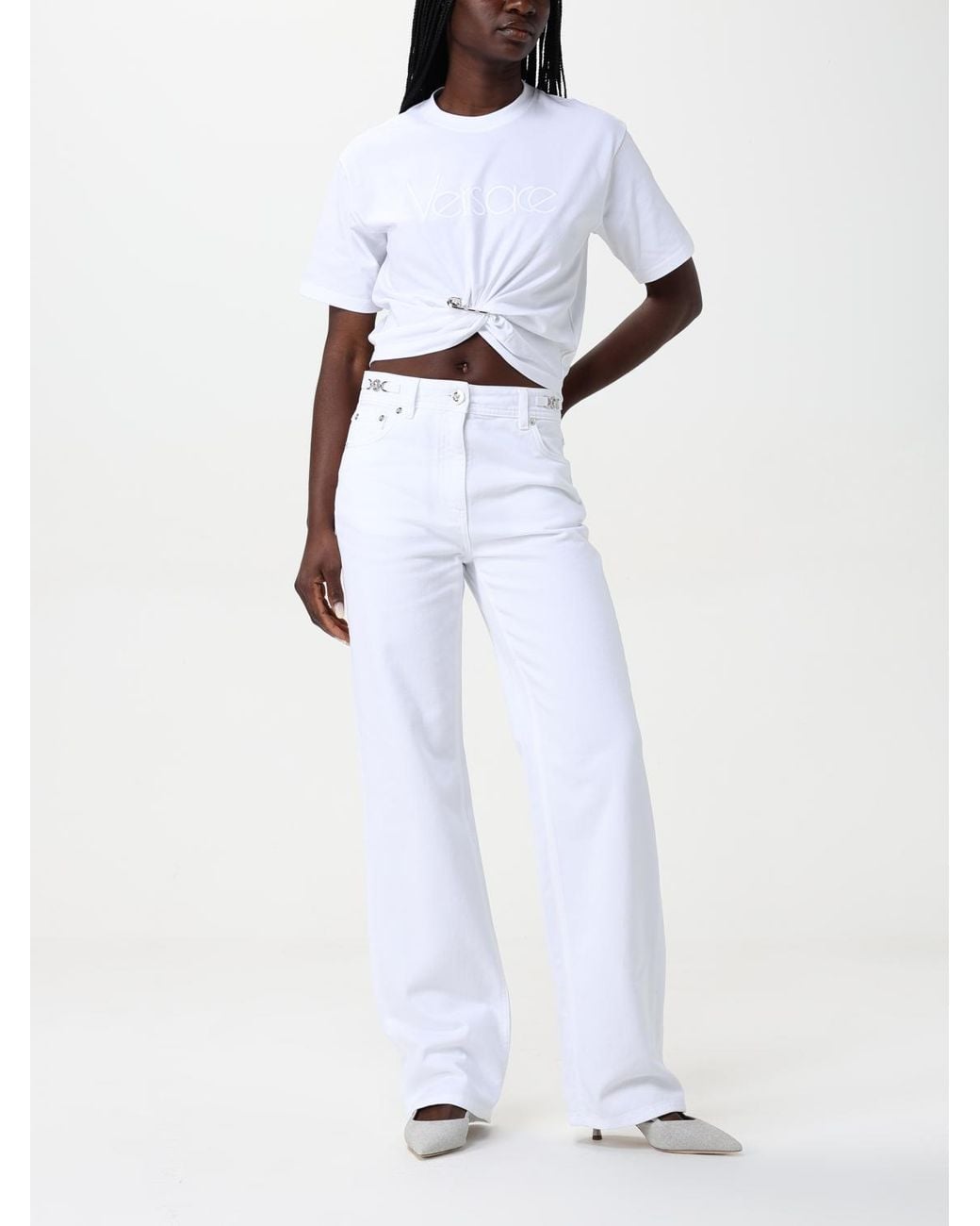 Camiseta Mujer Versace de color White