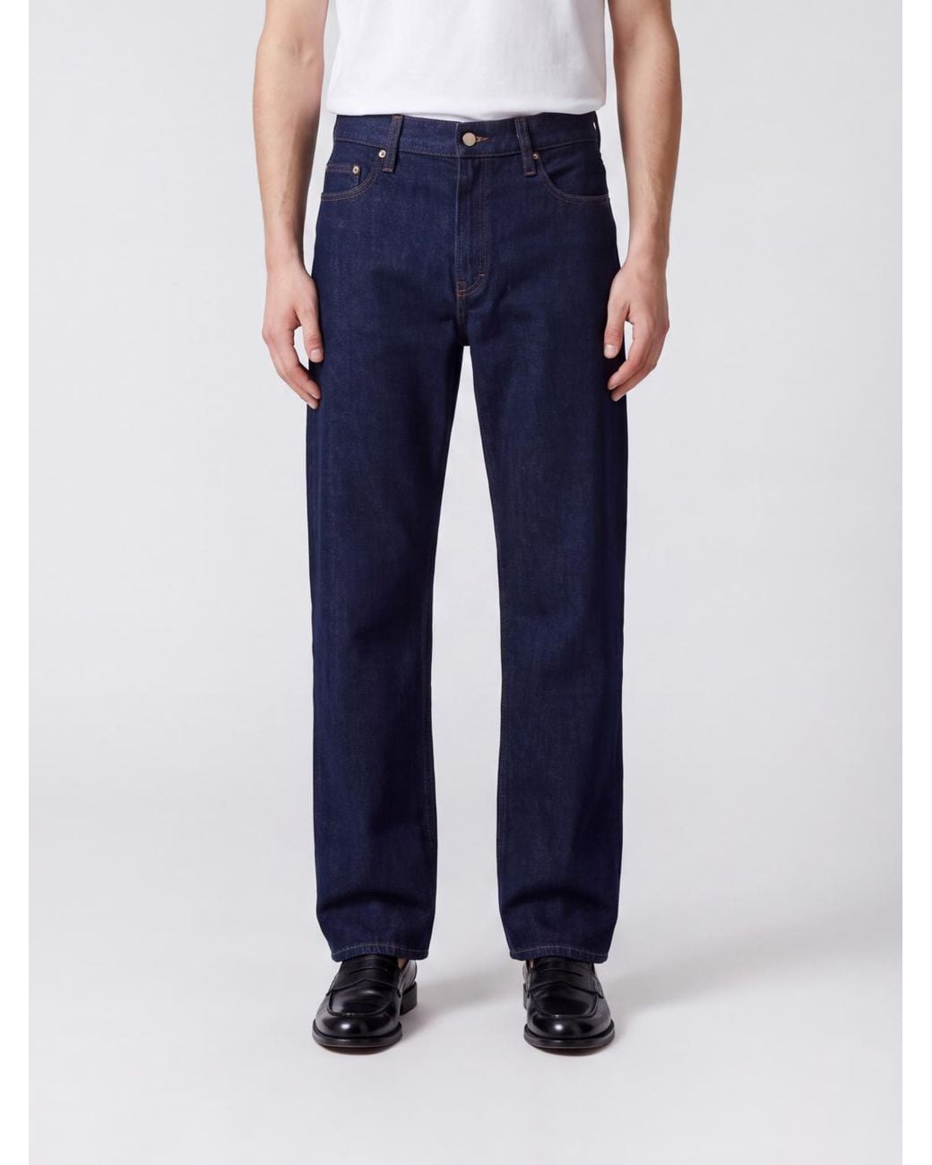 Casablanca Blue Distressed Straight-Fit Cotton Denim Jeans for men