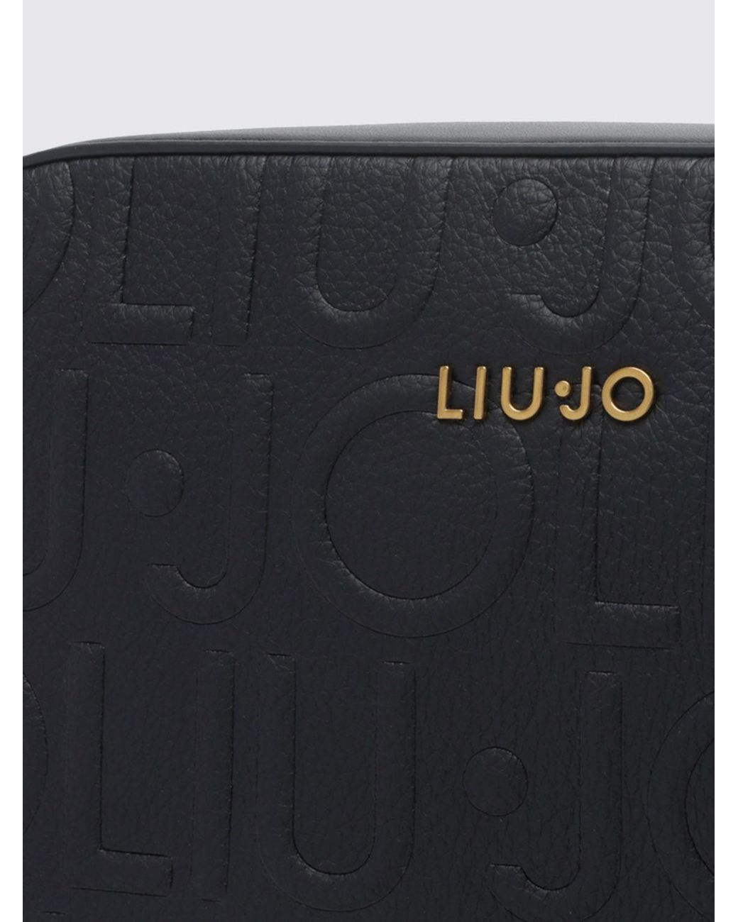 Liu Jo Black Mini Faux Leather Camera Bag With Embossed Monogram Logo