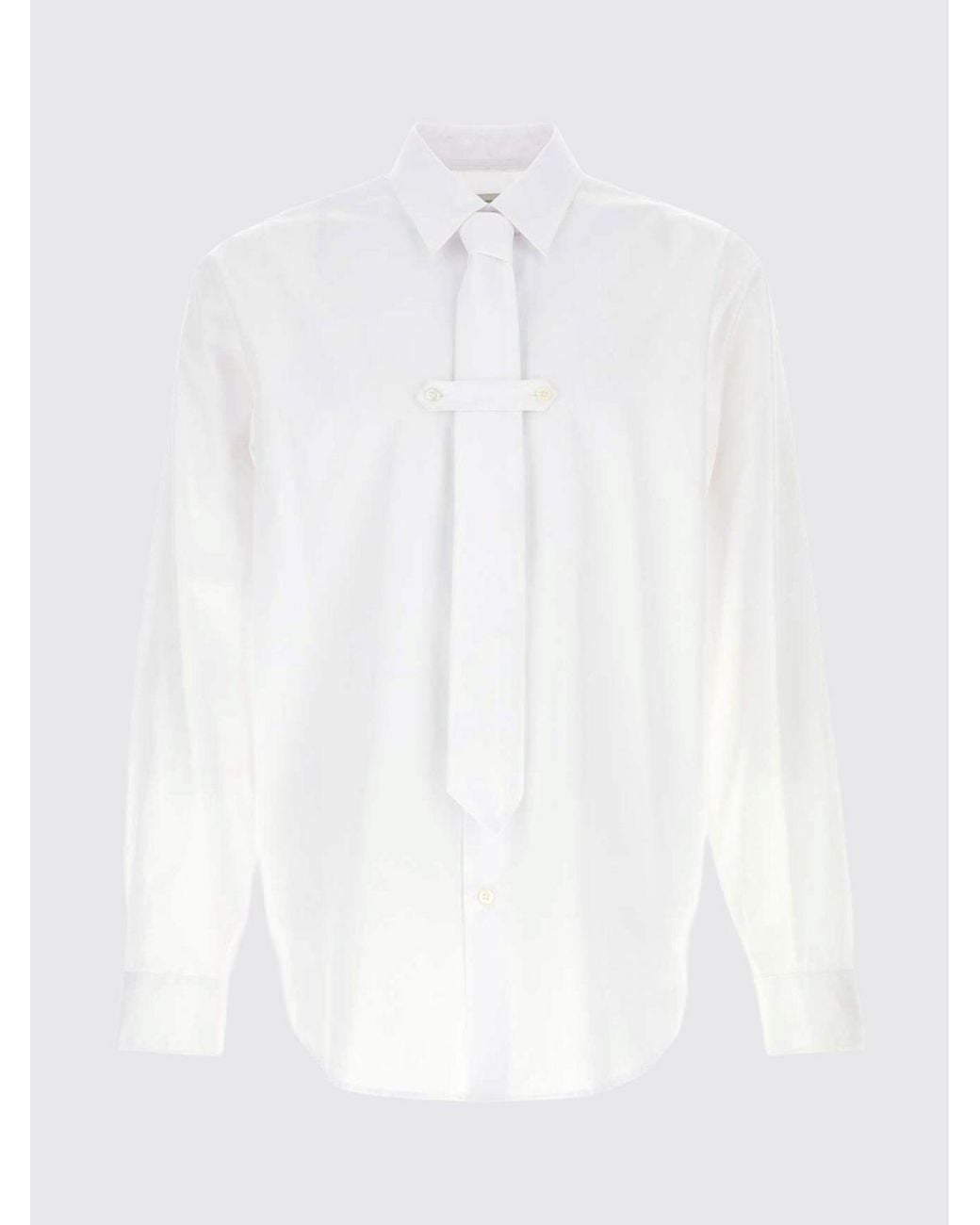 Dries Van Noten White Classic Cotton Poplin Shirt With French Collar for men