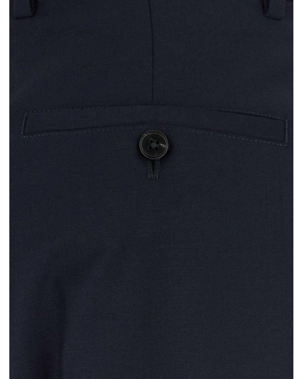 Jil Sander Blue Flared Tailored Wool And Mohair Trousers With Belt Loops for men