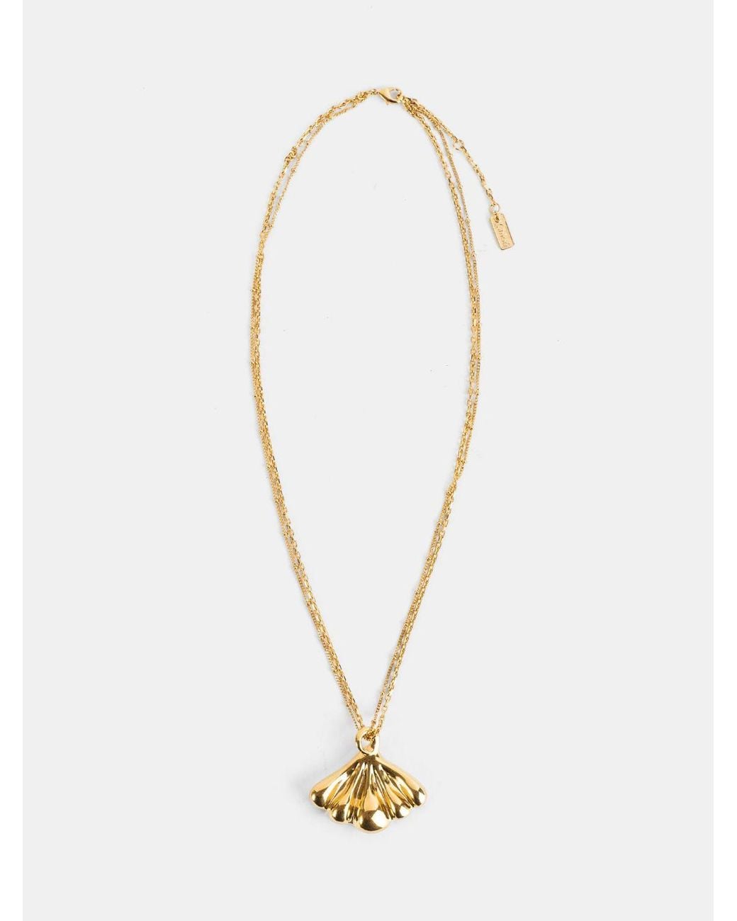 Chloé White ChloÉ Two-Colour Brass Necklace With Sliding Pendant And Engraved Logo