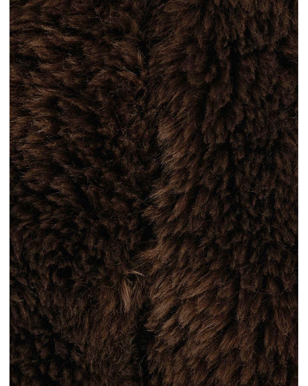 P.A.R.O.S.H. Brown Hooded Short Faux Fur Jacket P.A.R.O.S.H. With Concealed Closure