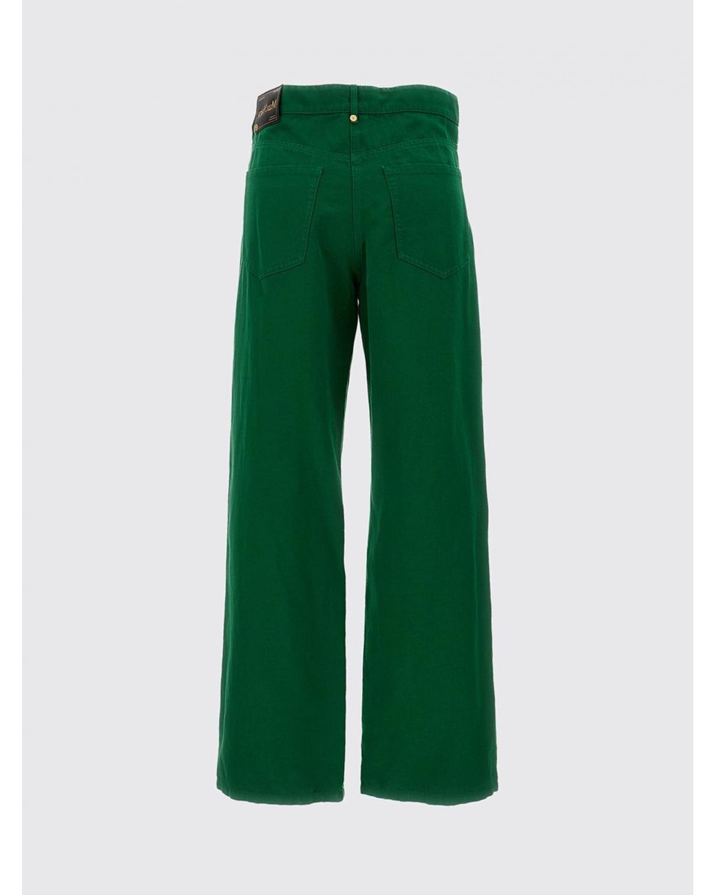 Max Mara Green Cotton And Linen Trousers