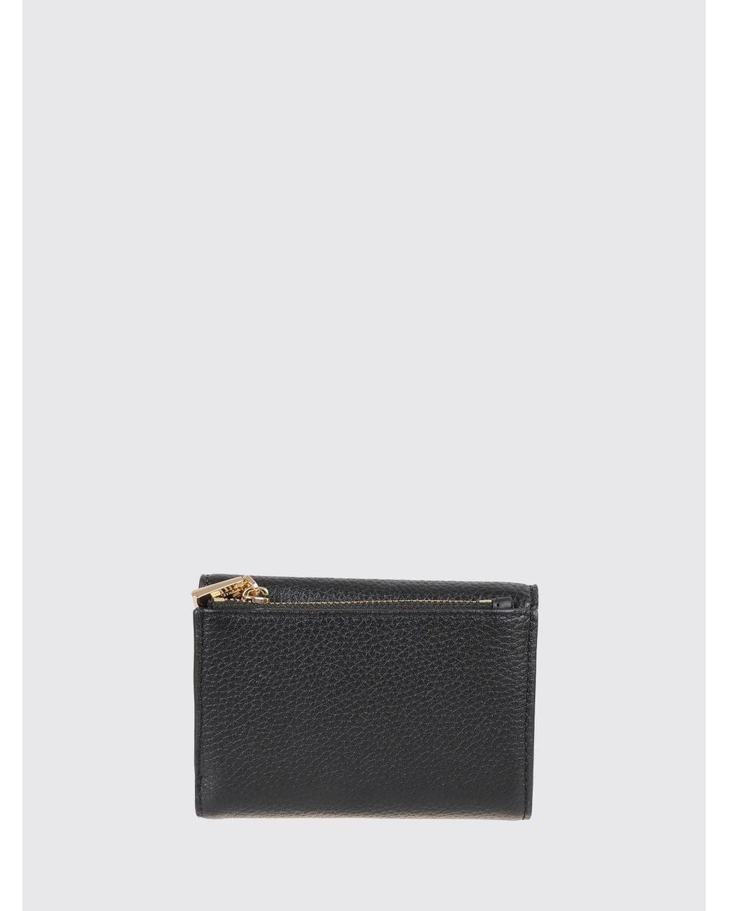 Michael Kors Gray Bryant Leather Tri-Fold Wallet With Metal Logo And Button