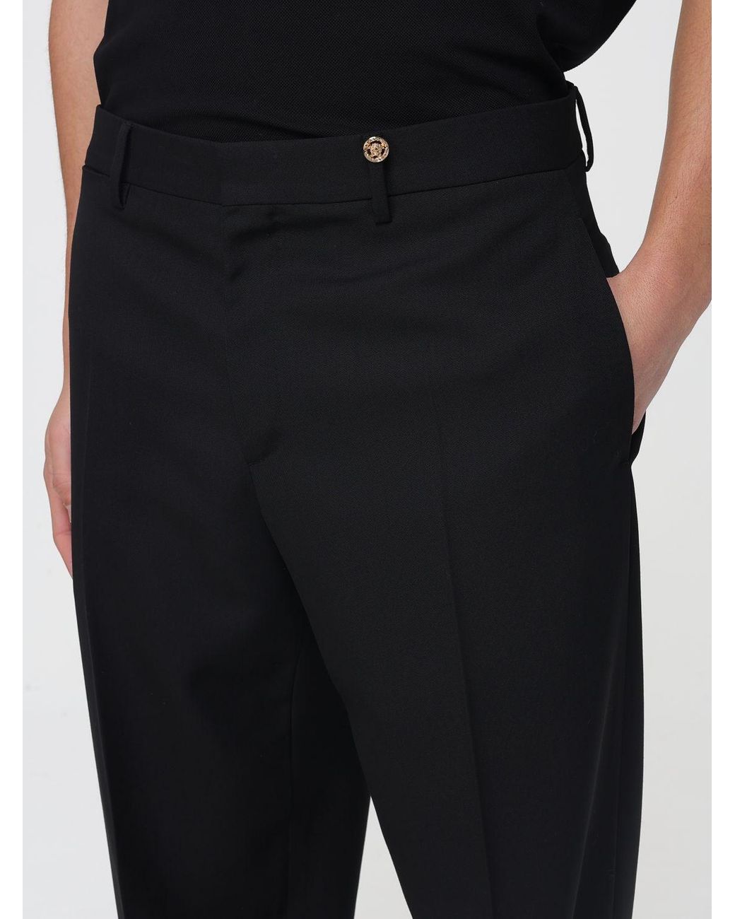 Versace Black Wool Trousers for men