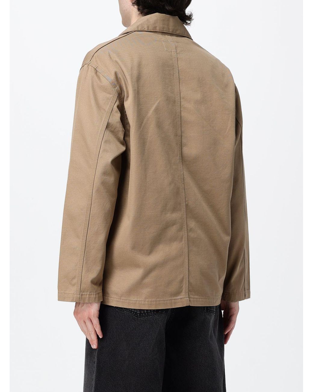 Carhartt Natural Cotton Twill Shirt Jacket With Patch Pockets And Logo Patch for men
