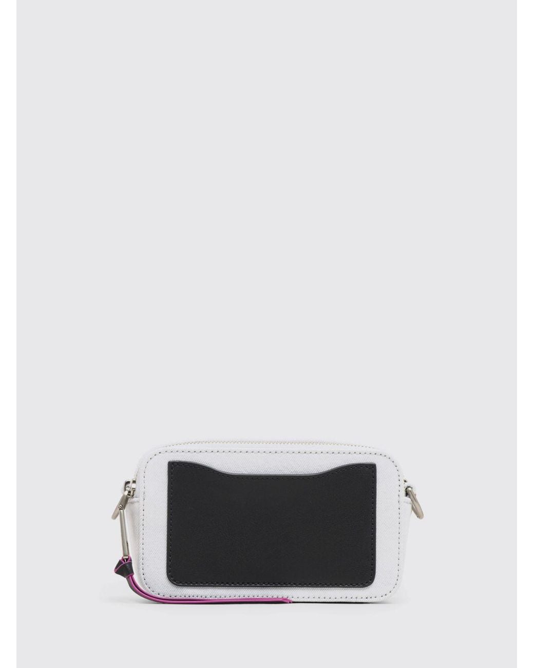 Marc Jacobs White The Snapshot Mini Twill Crossbody Bag With Double J Logo