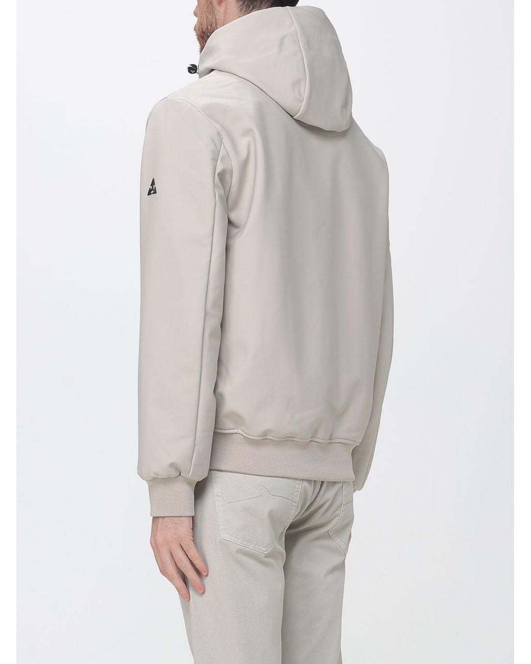 Heskimo Natural Nylon Hooded Windbreaker Jacket With Zip Closure for men