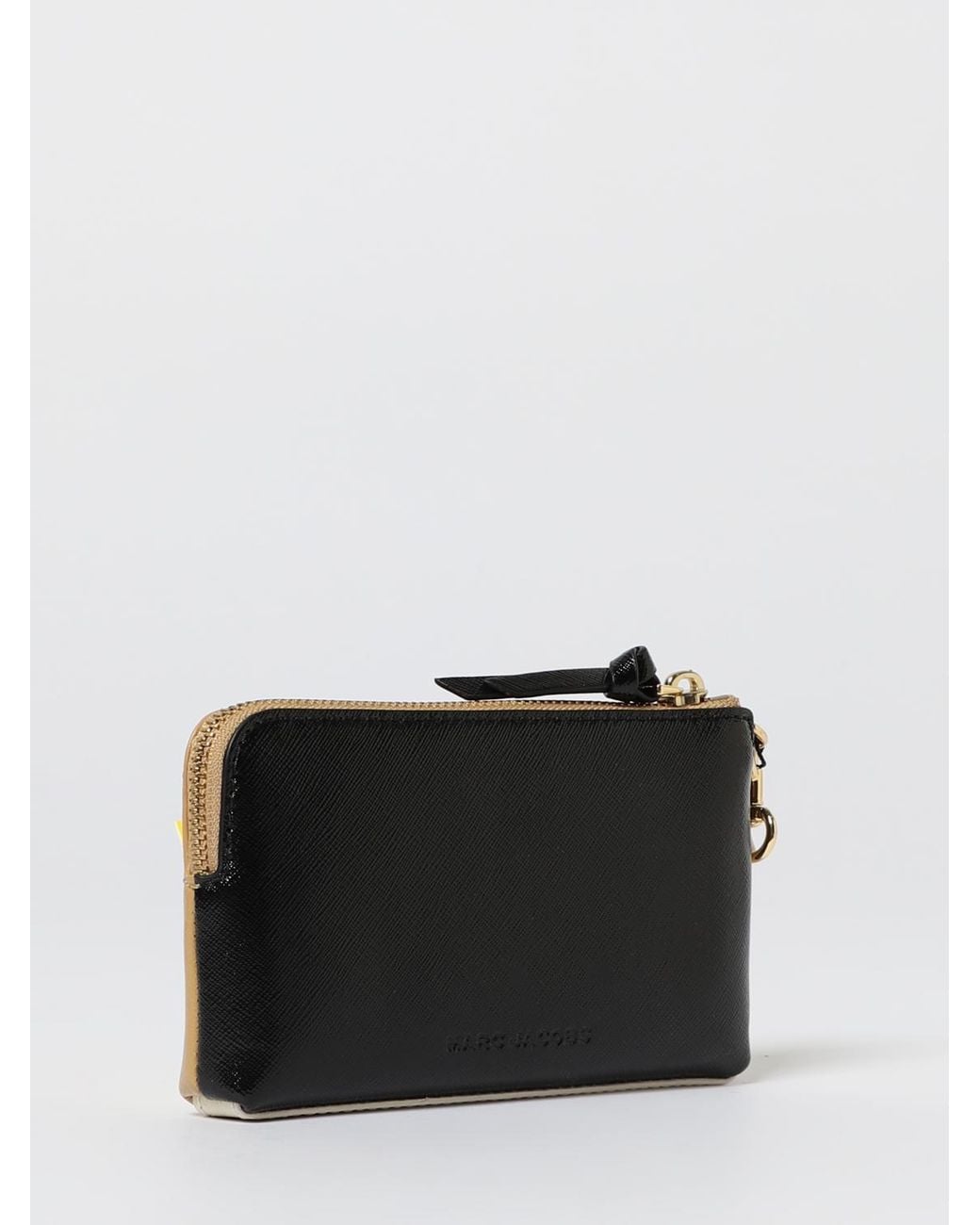 Marc Jacobs Natural The Snapshot Wristlet Bicolor Saffiano Leather Clutch